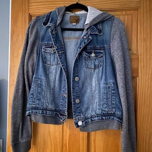 American eagle denim hooded jacket